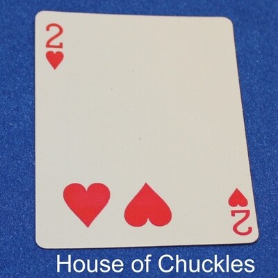 2 of Hearts, Fallen Pip - Bicycle, Custom Printed Gaff Playing Card