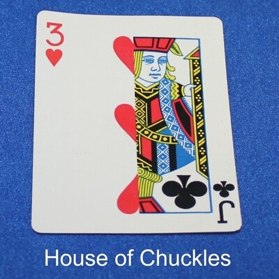 3 of Hearts | Jack of Clubs - Half n Half Vertical - Bicycle, Custom Printed Gaff Playing Card