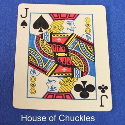 Jack of Spades / Clubs - Mis-Indexed - Bicycle, Custom Printed Gaff Playing Card
