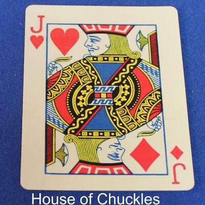 Jack of Hearts / Diamonds - Mis-Indexed - Bicycle, Custom Printed Gaff Playing Card