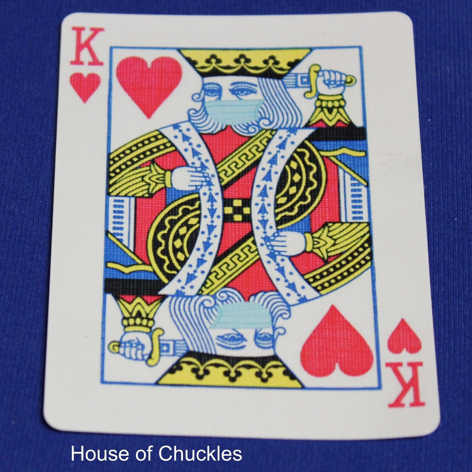 Covid Masked King of Hearts - Bicycle, Custom Printed Gaff Playing Card