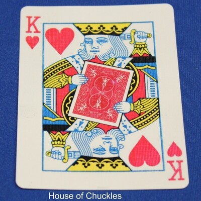 King of Hearts Holding a Red Back Card - Bicycle, Custom Printed Gaff Playing Card