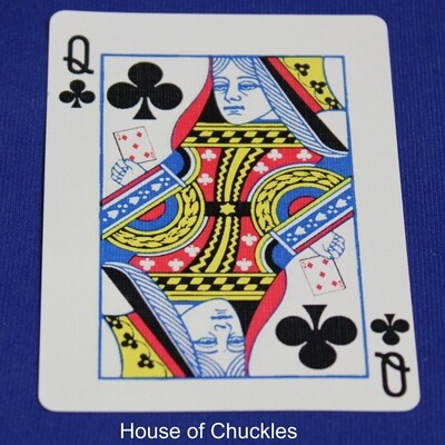 Queen of Clubs Reveals 5 of Diamonds - Bicycle, Custom Printed Gaff Playing Card