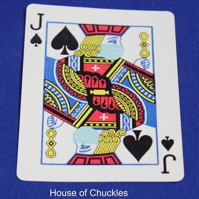 Covid Masked Jack of Spades - Bicycle, Custom Printed Gaff Playing Card
