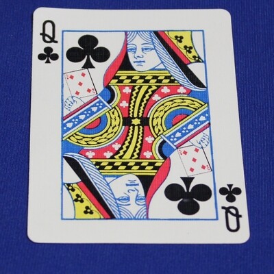 Queen of Clubs reveals Large 5 of Diamonds - Bicycle, Custom Printed Gaff Playing Card
