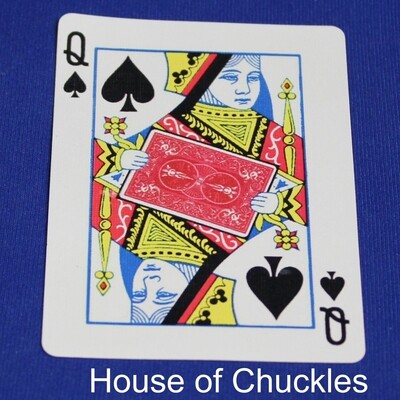 Queen of Spades Holding Red Back Card - Bicycle, Custom Printed Gaff Playing Card