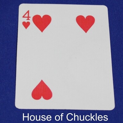 4 of Hearts Missing Pip - Bicycle, Custom Printed Gaff Playing Card