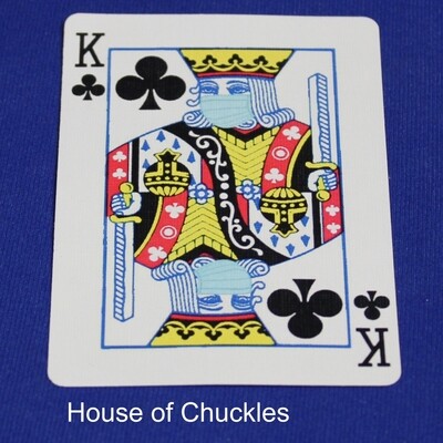 Covid Masked King of Clubs - Bicycle, Custom Printed Gaff Playing Card