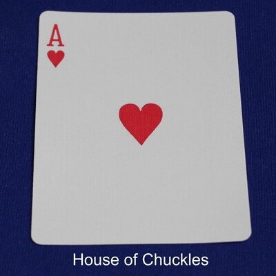 Ace of Hearts, Missing corner Pip - Bicycle, Custom Printed Gaff Playing Card