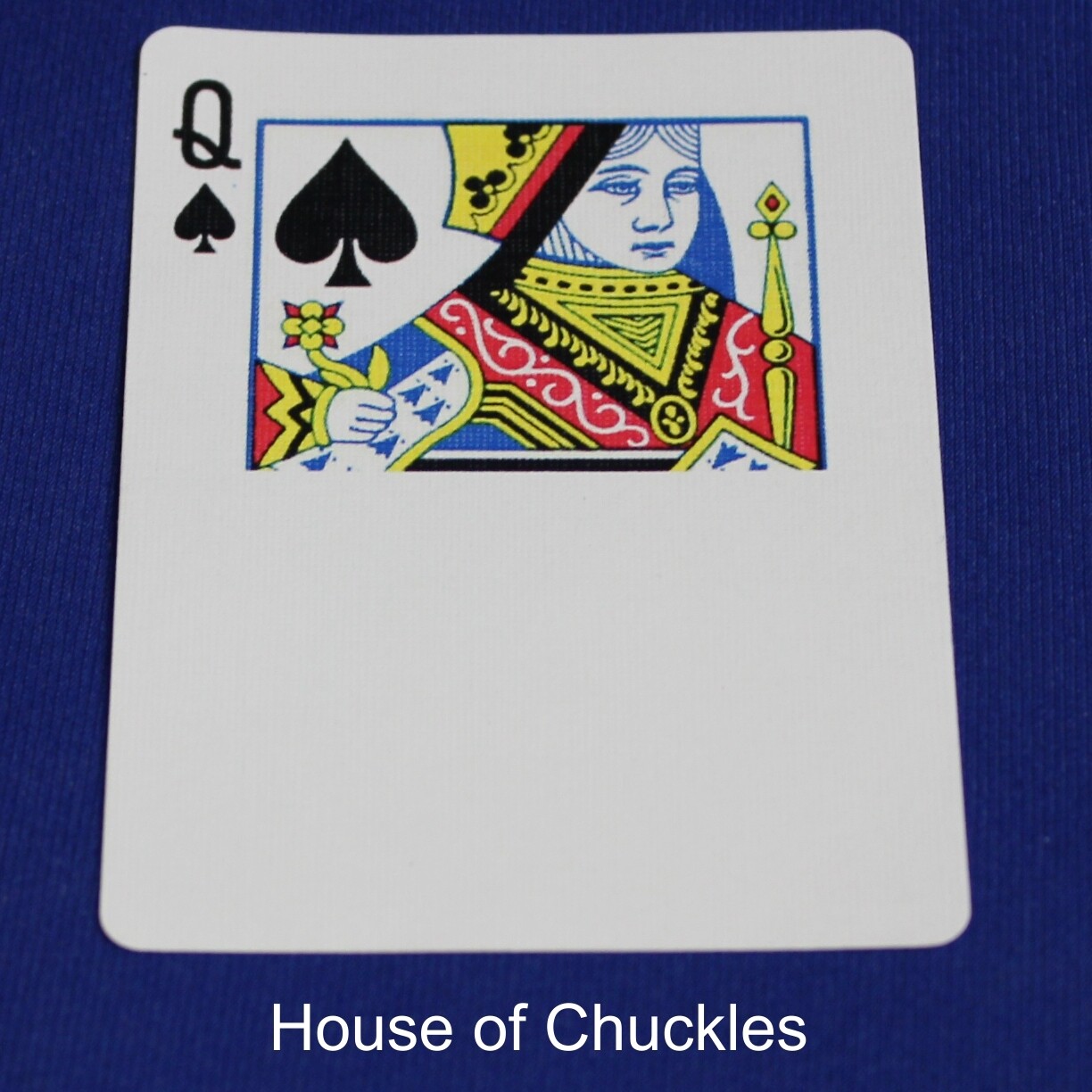 Queen of Spades / Blank - Half &amp; Half Horizontal - Bicycle, Custom Printed Gaff Playing Card