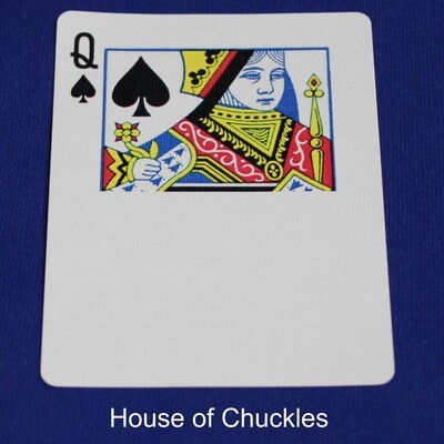 Queen of Spades / Blank - Half &amp; Half Horizontal - Bicycle, Custom Printed Gaff Playing Card