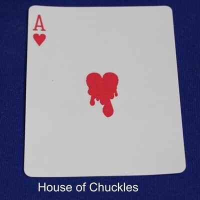 Ace of Hearts, Bloody - Bicycle, Custom Printed Gaff Playing Card