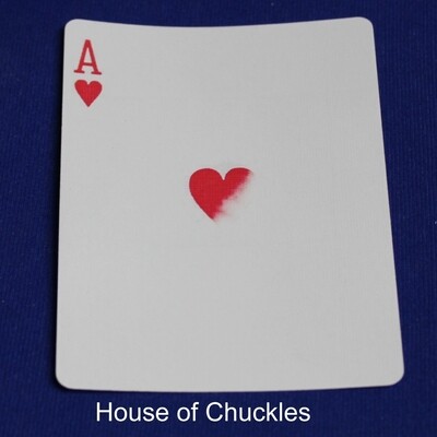 Ace of Hearts, Faded - Bicycle, Custom Printed Gaff Playing Card