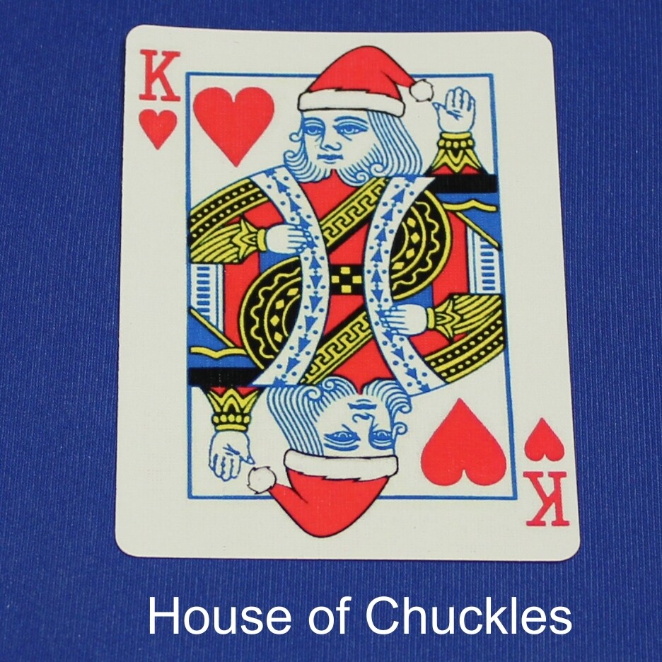 King of Hearts, Santa Hat - Bicycle, Custom Printed Gaff Playing Card