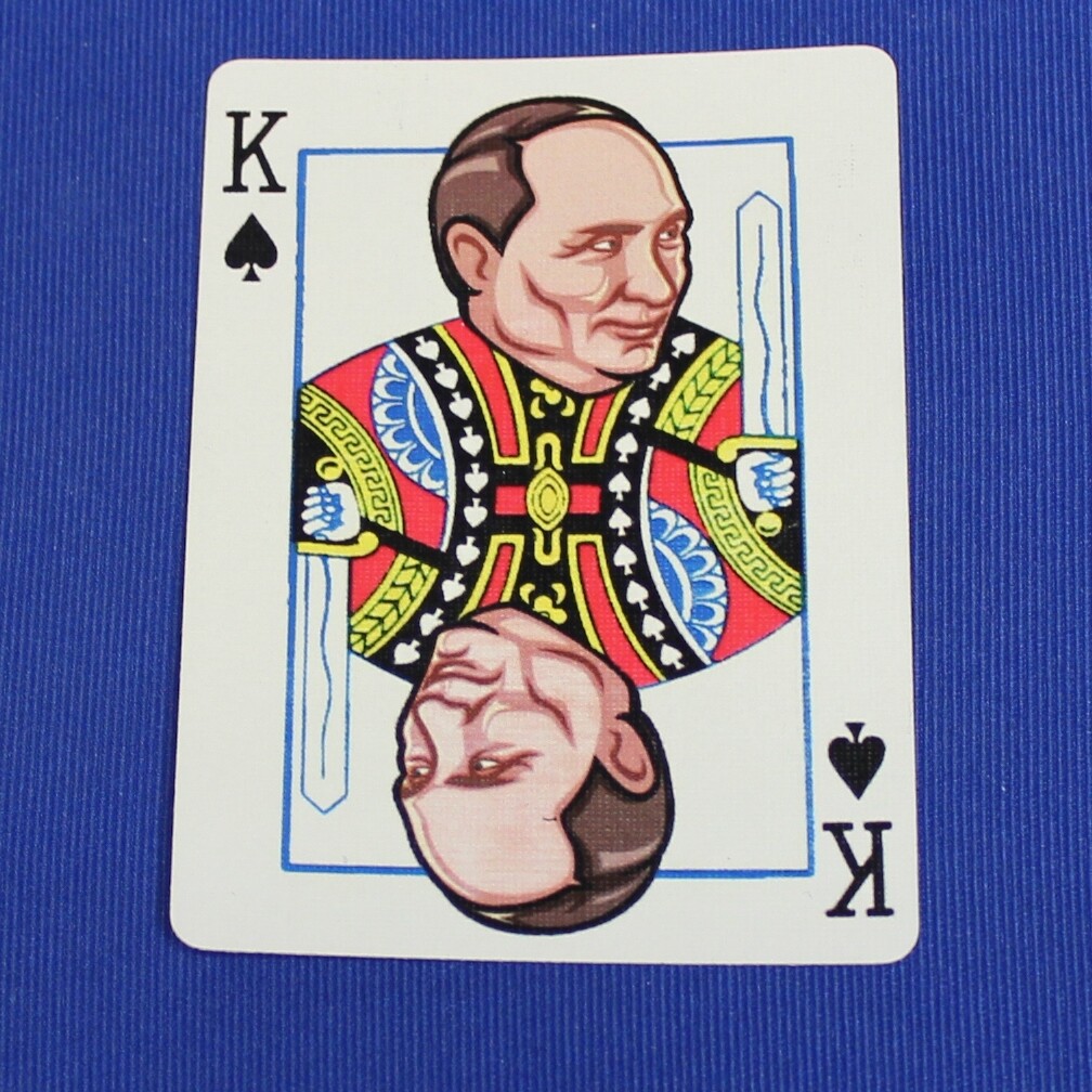 King of Spades Putin Head - Bicycle, Custom Printed Gaff Playing Card