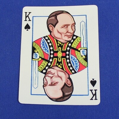 King of Spades Putin Head - Bicycle, Custom Printed Gaff Playing Card