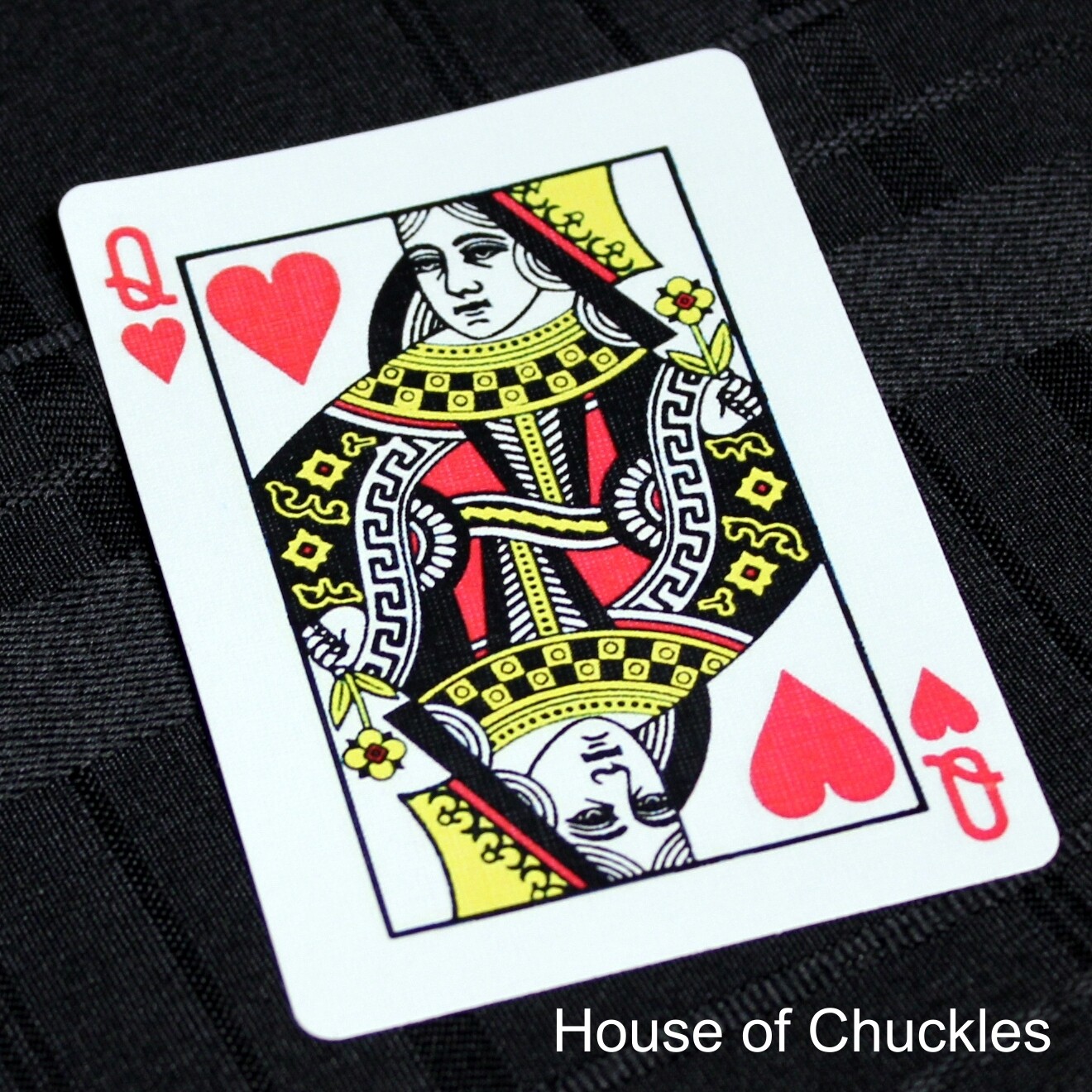 Queen of Hearts - BLACK BOARDER - Bicycle, Custom Printed Gaff Playing Card