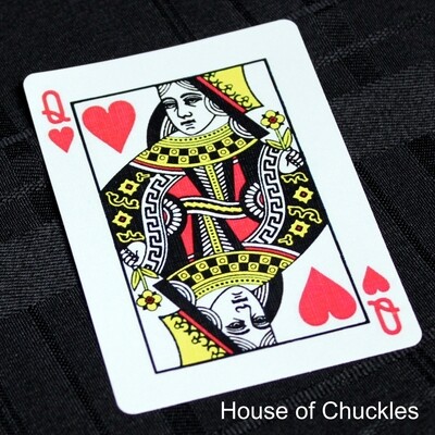 Queen of Hearts - BLACK BOARDER - Bicycle, Custom Printed Gaff Playing Card