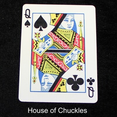 Queen of Spade / Club - Mis-Indexed - Custom Printed Bicycle Gaff Playing Card