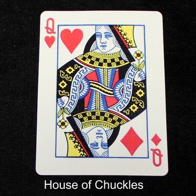 Queen of Hearts / Diamonds - Mis-Indexed - Custom Printed Bicycle Gaff Playing Card