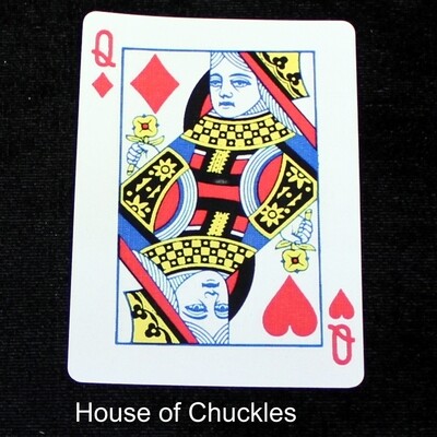 Queen of Diamonds / Hearts - Mis-Indexed - Custom Printed Bicycle Gaff Playing Card
