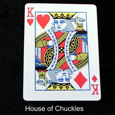 King of Hearts / Diamonds - Mis-Indexed - Custom Printed Bicycle Gaff Playing Card