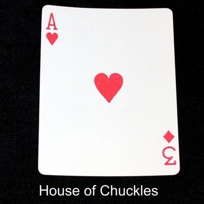 Ace of Hearts / 3 of Diamonds - Mis-Indexed - Custom Printed Bicycle Gaff Playing Card