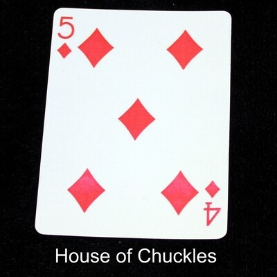 5 of Diamonds / 4 of Diamonds - Mis-Indexed - Bicycle, Custom Printed Gaff Playing Card