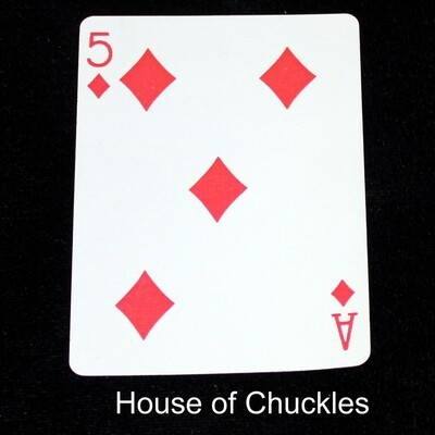 5 of Diamonds / Ace of Diamonds - Mis-Indexed - Bicycle, Custom Printed Gaff Playing Card