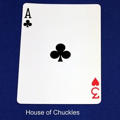 Ace of Clubs / 3 of Hearts - Mis-Indexed - Custom Printed Bicycle Gaff Playing Card