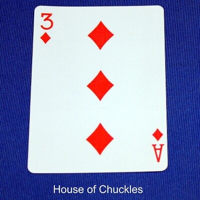 3 of Diamonds / Ace of Diamonds - Mis-Indexed - Custom Printed Bicycle Gaff Playing Card