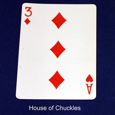 3 of Diamonds / Ace of Hearts - Mis-Indexed - Custom Printed Bicycle Gaff Playing Card