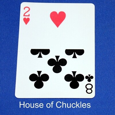 2 of Hearts / 8 of Clubs - Half &amp; Half Horizontal - Custom Printed Bicycle Gaff Playing Card