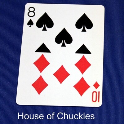 8 of Spades / 10 of Diamonds - Half &amp; Half Horizontal - Custom Printed Bicycle Gaff Playing Card