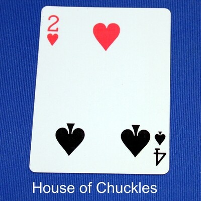 2 of Hearts / 4 of Spades - Half &amp; Half Horizontal - Custom Printed Bicycle Gaff Playing Card