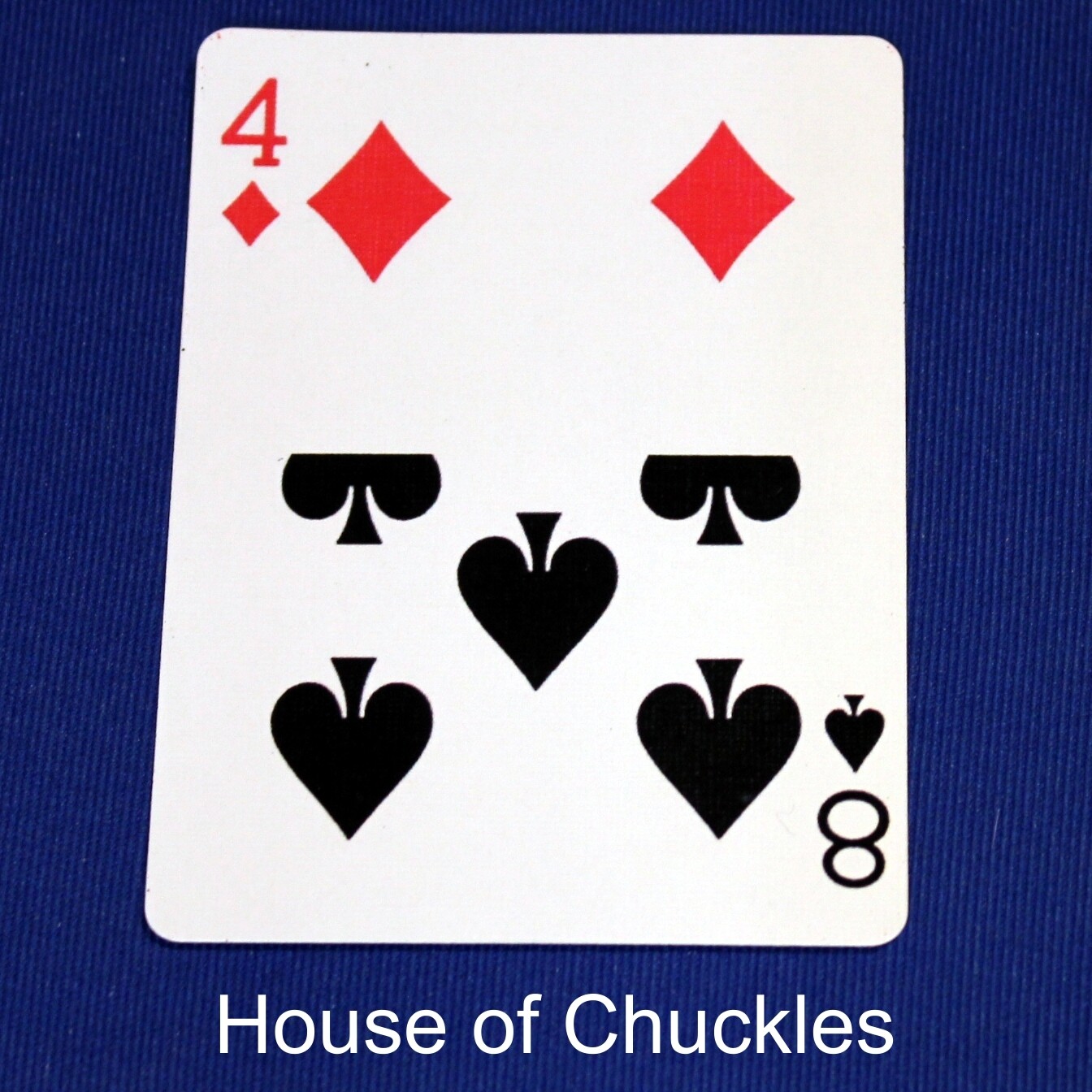 4 of Diamonds / 8 of Spades - Half &amp; Half Horizontal - Custom Printed Bicycle Gaff Playing Card