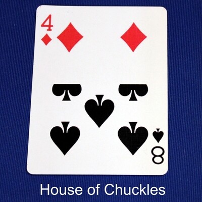 4 of Diamonds / 8 of Spades - Half &amp; Half Horizontal - Custom Printed Bicycle Gaff Playing Card