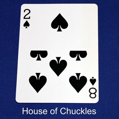 2 of Spades / 8 of Spades - Half &amp; Half Horizontal - Custom Printed Bicycle Gaff Playing Card
