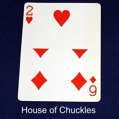 2 of Hearts / 6 of Diamonds - Half &amp; Half Horizontal - Custom Printed Bicycle Gaff Playing Card