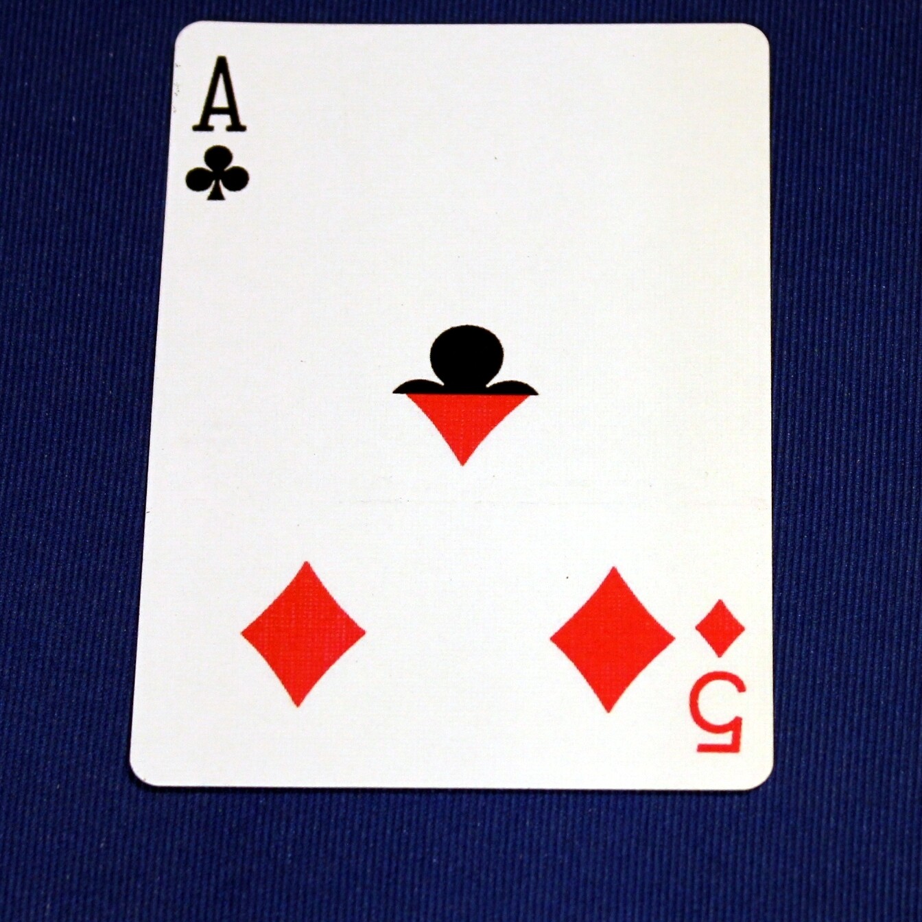 Ace of Clubs / 5 of Diamonds - Half &amp; Half Horizontal - Custom Printed Bicycle Gaff Playing Card