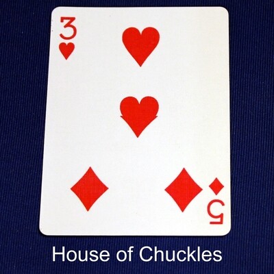3 of Hearts / 5 of Diamonds - Half &amp; Half Horizontal - Custom Printed Bicycle Gaff Playing Card