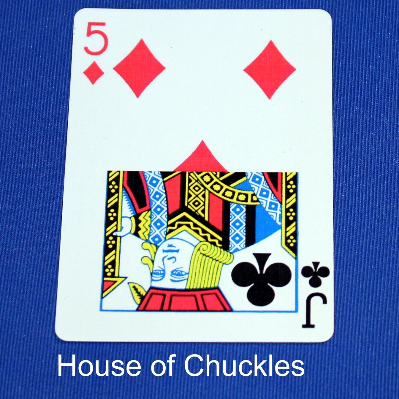5 of Diamonds / Jack of Clubs - Half &amp; Half Horizontal - Custom Printed Bicycle Gaff Playing Card
