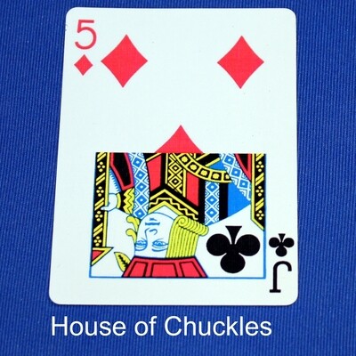 5 of Diamonds / Jack of Clubs - Half &amp; Half Horizontal - Custom Printed Bicycle Gaff Playing Card