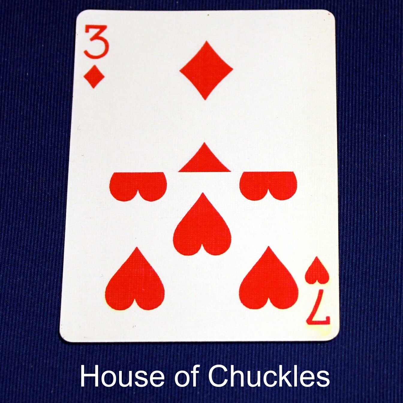 3 of Diamonds / 7 of Hearts - Half &amp; Half Horizontal - Custom Printed Bicycle Gaff Playing Card