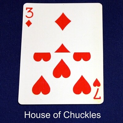 3 of Diamonds / 7 of Hearts - Half &amp; Half Horizontal - Custom Printed Bicycle Gaff Playing Card
