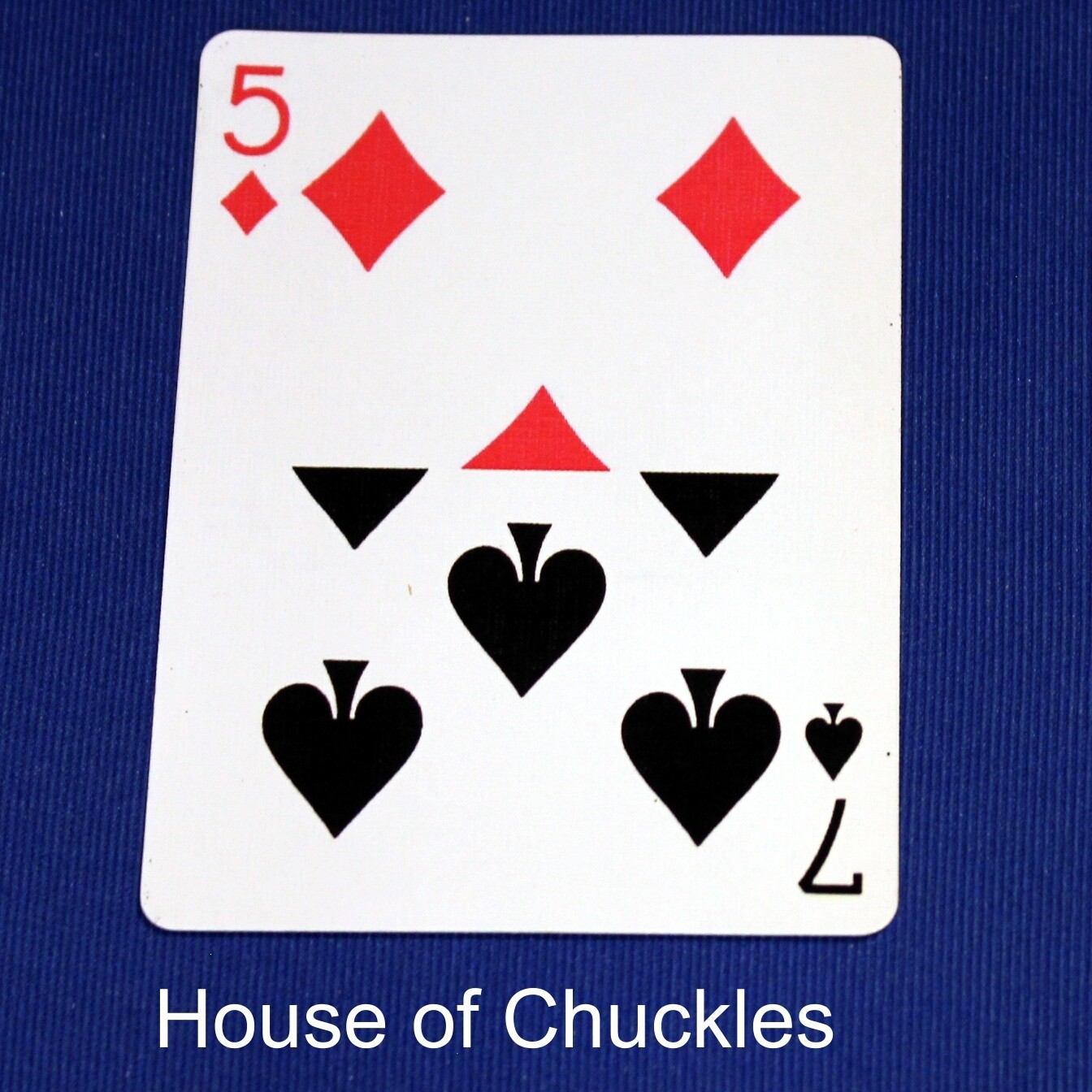 5 of Diamonds / 7 of Spades - Half &amp; Half Horizontal - Custom Printed Bicycle Gaff Playing Card