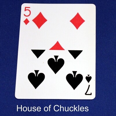 5 of Diamonds / 7 of Spades - Half &amp; Half Horizontal - Custom Printed Bicycle Gaff Playing Card