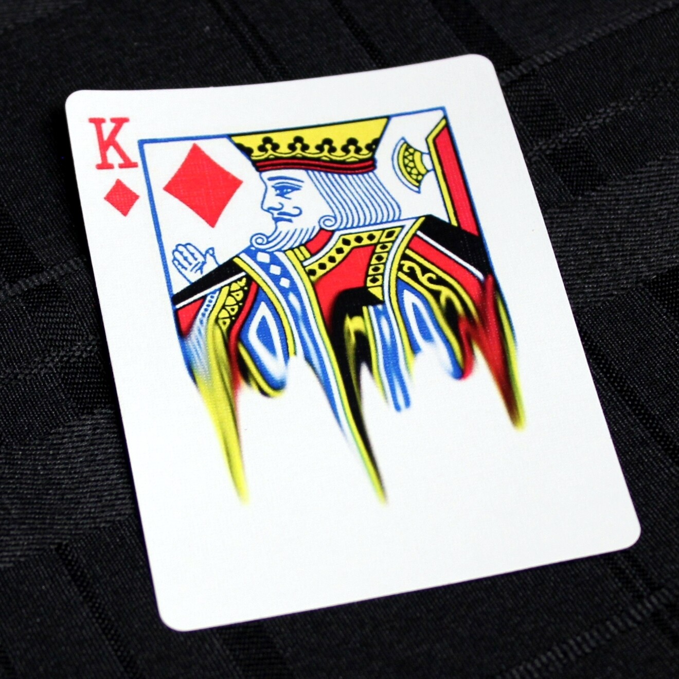 King of Diamonds, Half Smeared - Bicycle, Custom Printed Gaff Playing Card