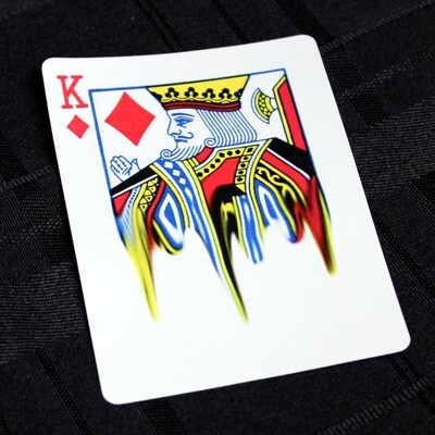King of Diamonds, Half Smeared - Bicycle, Custom Printed Gaff Playing Card