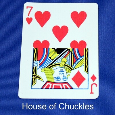 7 of Hearts / Jack of Diamonds - Half &amp; Half Horizontal - Custom Printed Bicycle Gaff Playing Card